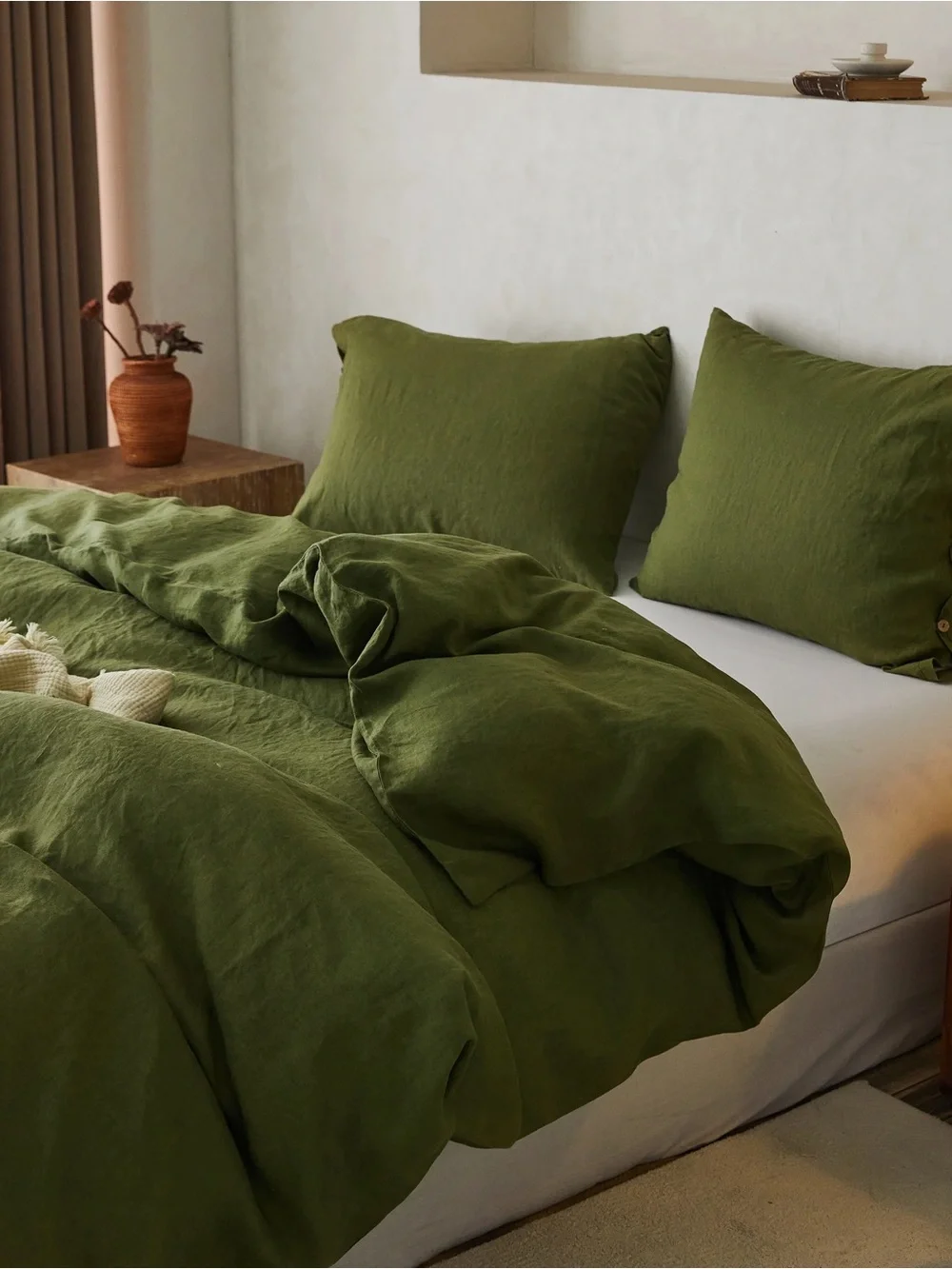 Simple Opulence Linen king Duvet Cover Set - Button Loop
